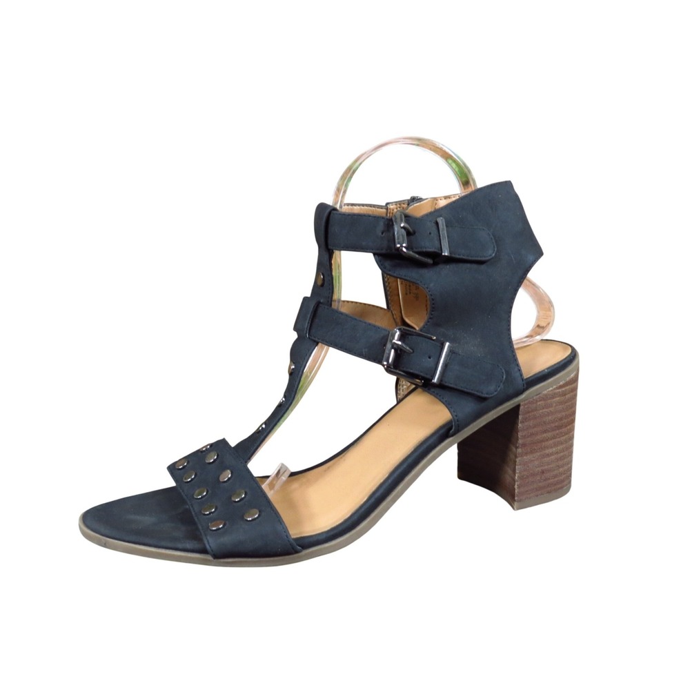 Franco Sarto Haven Womens Gladiator Block Heel Sandals Size 10 Dress Black Studs